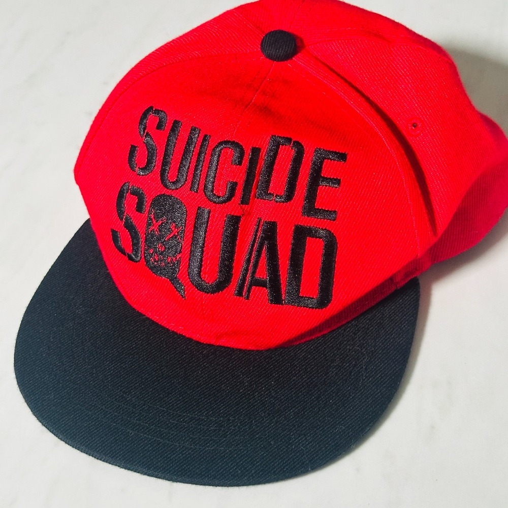 Suicide Squad - Baseball Cap - Men's Red Adjustable Hat - Six Flags
